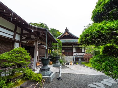 Japon Bahçe Kamakura - Tokyo, Japonya - 17 Haziran 2018 Tapınağı