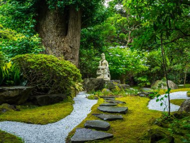 Güzel küçük Japon Bahçe Kamakura - Tokyo, Japonya - 17 Haziran 2018