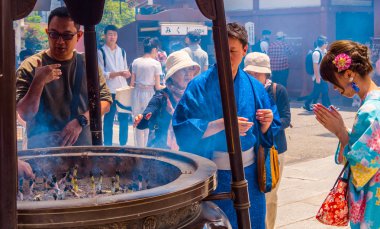 Senso-ji Tapınağı da Asakusa Tapınağı Tokyo - Tokyo, Japonya - 19 Haziran 2018 denir.