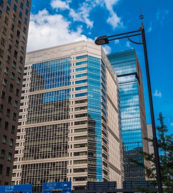 Tokyo şehir - Tokyo, Japonya - 19 Haziran 2018 modern mimari