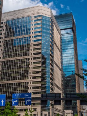 Tokyo şehir - Tokyo, Japonya - 19 Haziran 2018 modern mimari