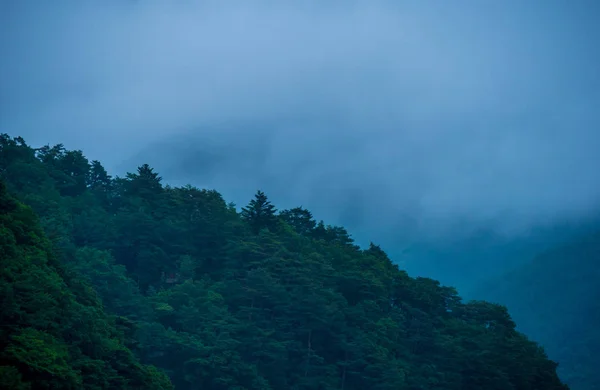 Le Highlands giapponesi intorno al Monte Fuji nella nebbia — Foto Stock