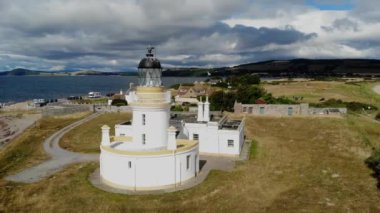 Cromarty deniz feneri Cromarty Firth İskoçya - havadan görünümü