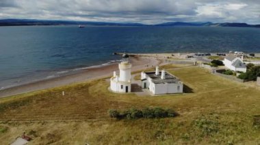 Cromarty deniz feneri Cromarty Firth İskoçya - havadan görünümü