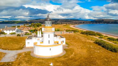 Cromarty deniz feneri Cromarty Firth İskoçya - havadan görünümü