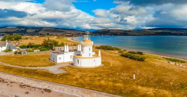 Cromarty deniz feneri Cromarty Firth İskoçya - havadan görünümü