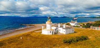 Cromarty deniz feneri Cromarty Firth İskoçya - havadan görünümü
