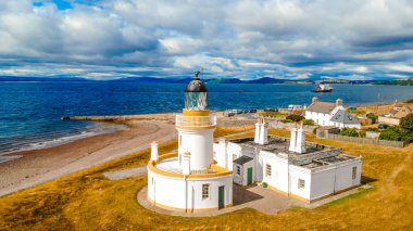 Cromarty deniz feneri Cromarty Firth İskoçya - havadan görünümü