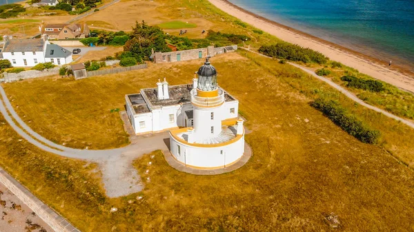 Cromarty deniz feneri Cromarty Firth İskoçya - havadan görünümü — Stok fotoğraf