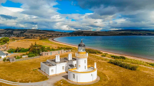 Cromarty deniz feneri Cromarty Firth İskoçya - havadan görünümü