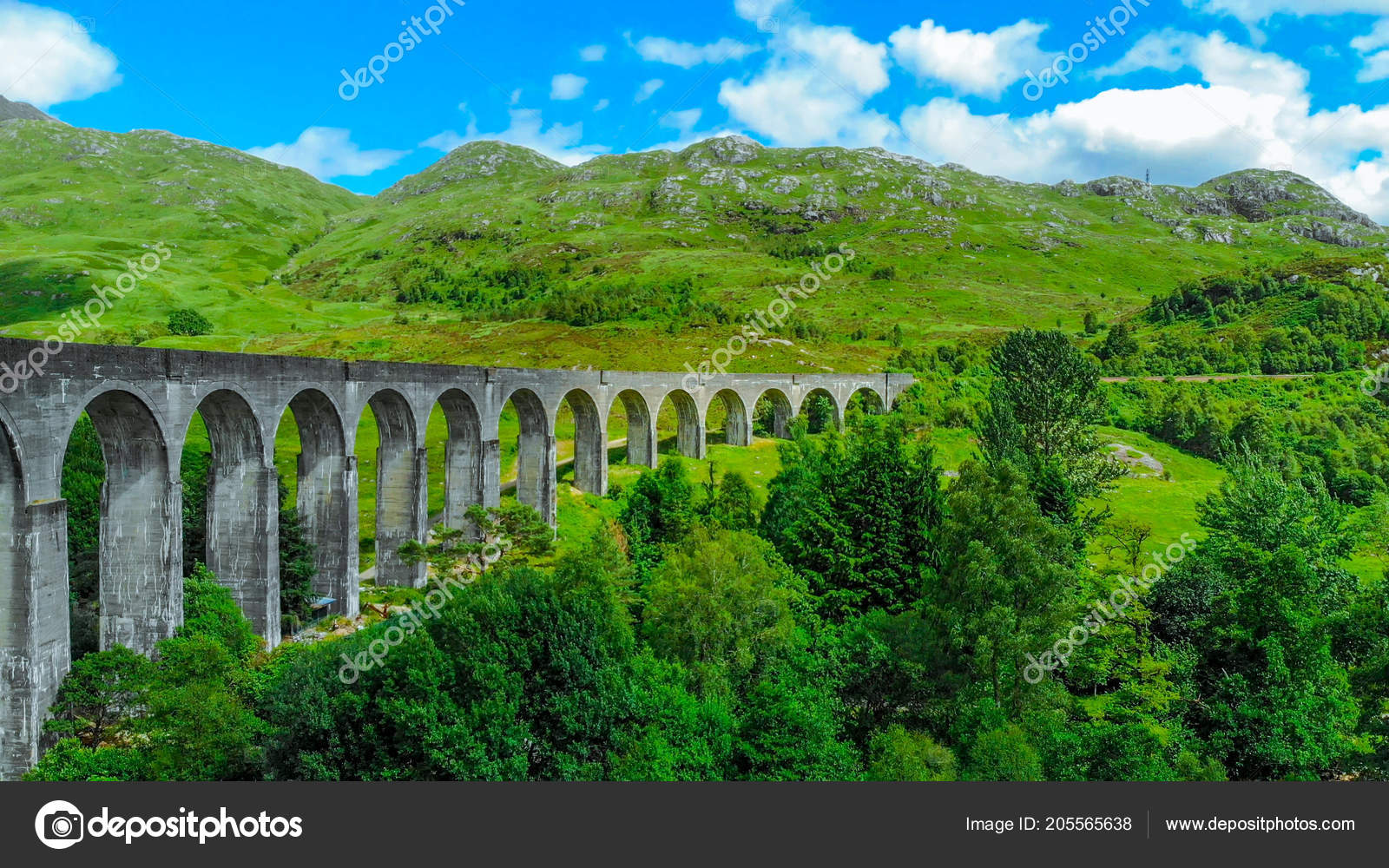 Glenfinnan viaduct in the highlands of Scotland ⬇ Stock Photo, Image by