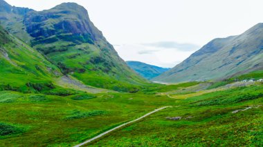 Glencoe İskoçya Highlands harika manzara üzerinde havadan görünümü