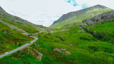 Glencoe İskoçya Highlands harika manzara üzerinde havadan görünümü