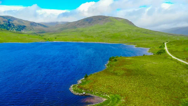 The typical landscape of the Scottish Highlands - aerial view — Stock Photo, Image
