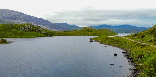 The typical landscape of the Scottish Highlands - aerial view — Stock Photo, Image