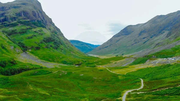 Glencoe İskoçya Highlands harika manzara üzerinde havadan görünümü