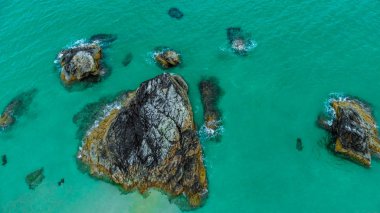 Durness yukarıdan İskoçya Highlands kumsalda Sango Sands