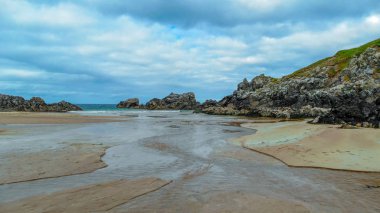 Durness İskoçya Highlands, şaşırtıcı Sango Sand Plajı
