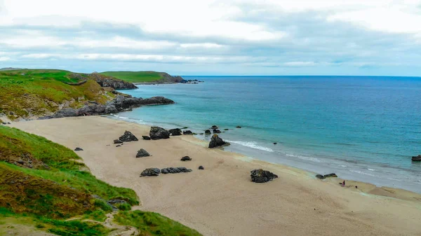 Famosa playa en Escocia - Sango Sands at Durness - vista aérea — Foto de Stock