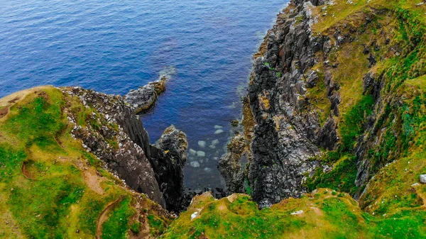 Paysage Impressionnant Sur Île Skye Écosse Vue Aérienne Par Drone — Photo