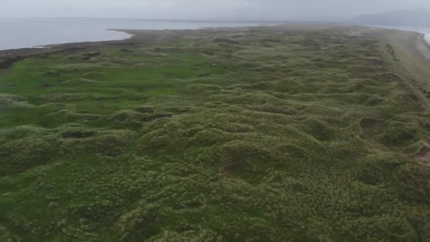 Repülés alatt lassan mászik beach, a Dingle-félsziget este — Stock videók