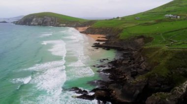 Dingle Yarımadası İrlanda başında Dunmore yukarıda hava uçuş