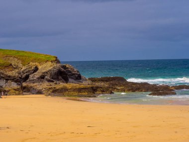 Güzel kumsallara Cornwall İngiltere'de
