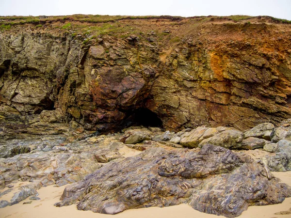 Les rochers et le littoral incroyable à St Agnes en Cornouailles — Photo