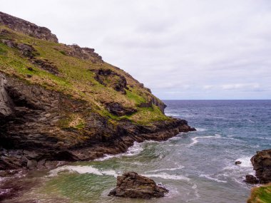 Cornwall İngiltere - kıyı şeridi, inanılmaz landcape üzerinden görünüm