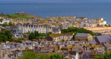 St Ives Cornwall İngiltere'de üzerinde havadan görünümü