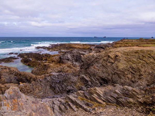 Bedruthan adımları - harika kayalık sahil şeridi Cornwall — Stok fotoğraf