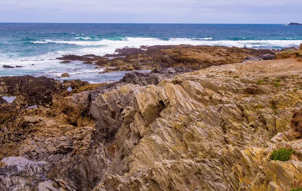 Cornwall Sahil Bedruthan Adımları Ünlü Dönüm Noktası — Stok fotoğraf