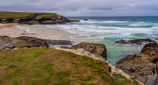 Famous landmark at the coast of Cornwall - Bedruthan Steps — Stock Photo, Image