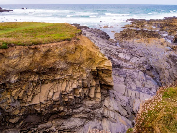 Famous landmark at the coast of Cornwall - Bedruthan Steps — Stock Photo, Image