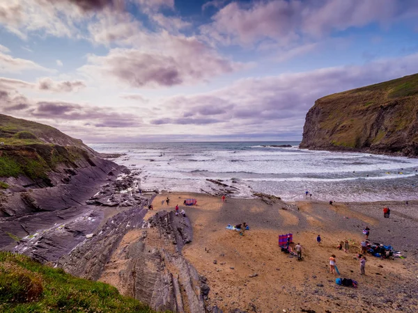 Pláž Crackington Haven Cornwall — Stock fotografie