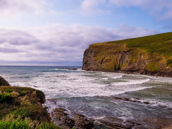 Belle scogliere e costa di Crackington Haven Cornovaglia — Foto Stock