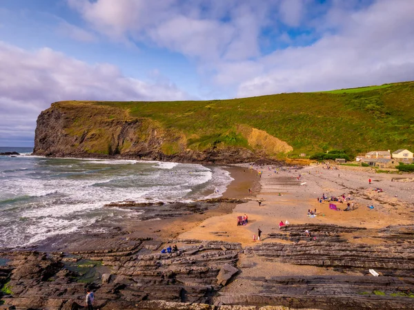 Gyönyörű sziklák és a Crackington Haven Cornwall — Stock Fotó