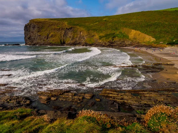 Pláž Crackington Haven Cornwall — Stock fotografie