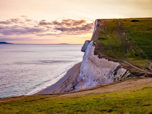 일몰에 잉글랜드의 백색 절벽 — 스톡 사진