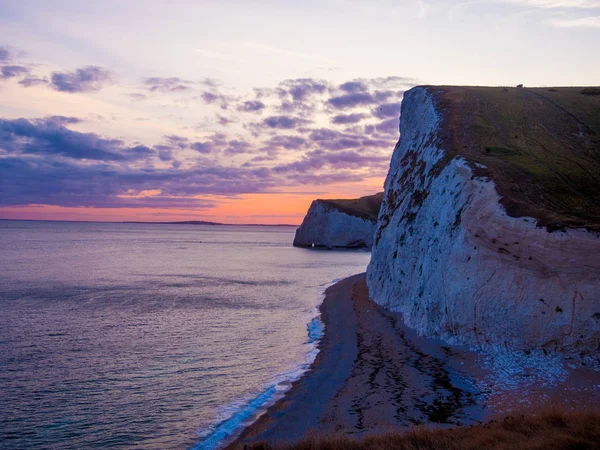 Bílé útesy Anglie při západu slunce — Stock fotografie