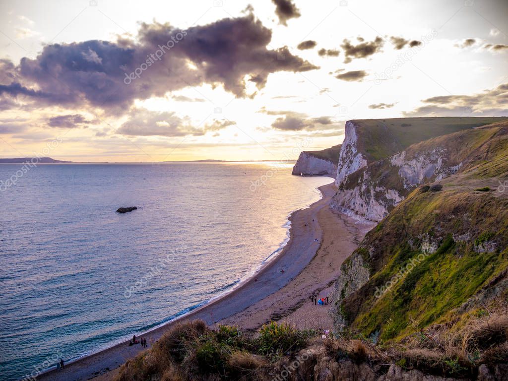 The White Cliffs of England at sunset