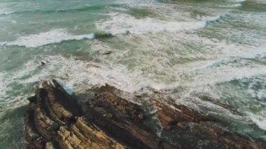 Cornwall kıyı şeridi üzerinde havadan görünümü