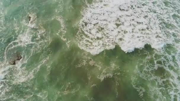 Aerial view over the coastline in Cornwall — Stock Video