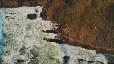 Cornwall kıyı şeridi üzerinde havadan görünümü