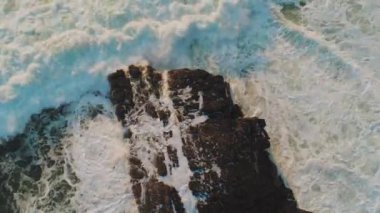 Cornwall kıyı şeridi üzerinde havadan görünümü