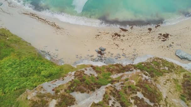 Vista aérea de la costa de Cornualles — Vídeos de Stock