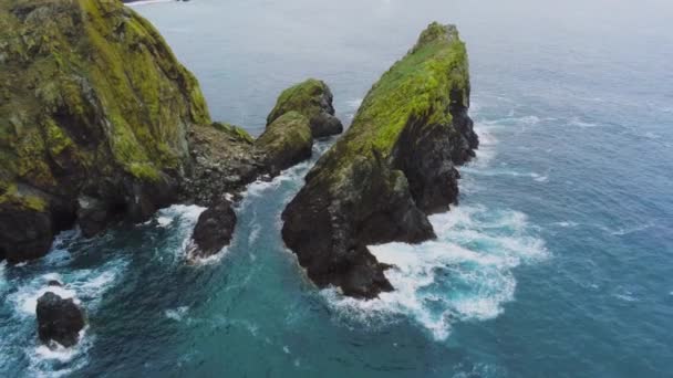 Vista aérea de la costa de Cornualles — Vídeos de Stock