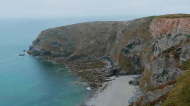 Cornwall İngiltere - kıyı şeridi, inanılmaz landcape üzerinden görünüm