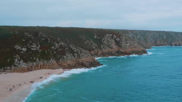 De prachtige zandstranden in het Engelse graafschap Cornwall — Stockvideo