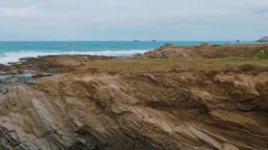 Cornwall İngiltere - kıyı şeridi, inanılmaz landcape üzerinden görünüm